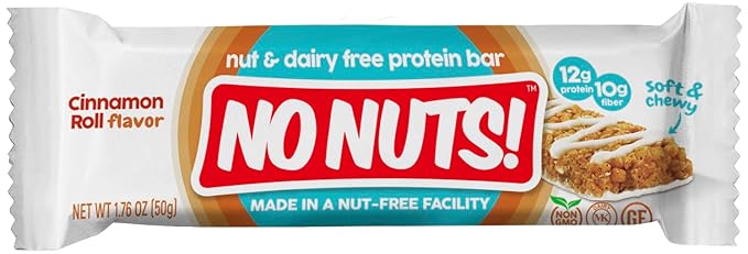 No Nuts! Chocolate Chip AND Cinnamon Roll Flavor Snack Bars - 100% Nut Free Dairy Free Vegan Protein Bars