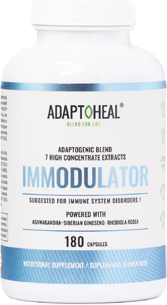 Immodulator - Adaptogenic Supplement for Well-Being, with Ginseng, Ashwagandha, Reishi Mushroom - Supports Stress Response, Mood Balance and Immune System Function (180 Capsules/700 mg)