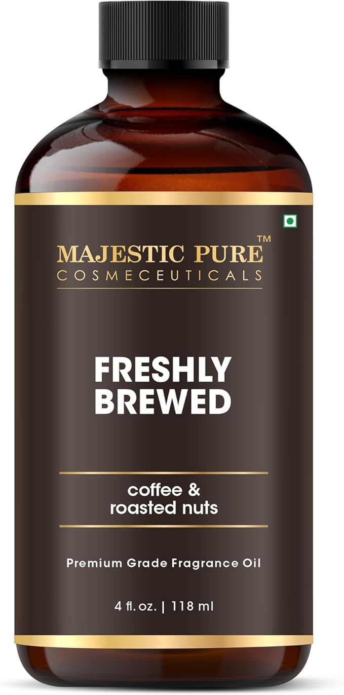 MAJESTIC PURE | Coffee & Roasted Nuts Premium & Free from Mineral Oil | Coffee Flavour, Cocoa Extract, Nutmeg Oil Used in Diffusers, DIY, Self Care | 4 fl oz