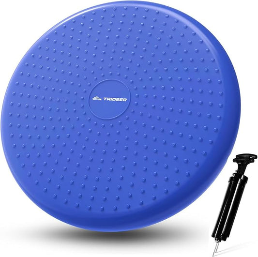 Trideer Wobble Cushion with Inflation Pump - Wiggle Seat for Sensory Kids(Multiple Colors), Balance Disc (Extra Thick)