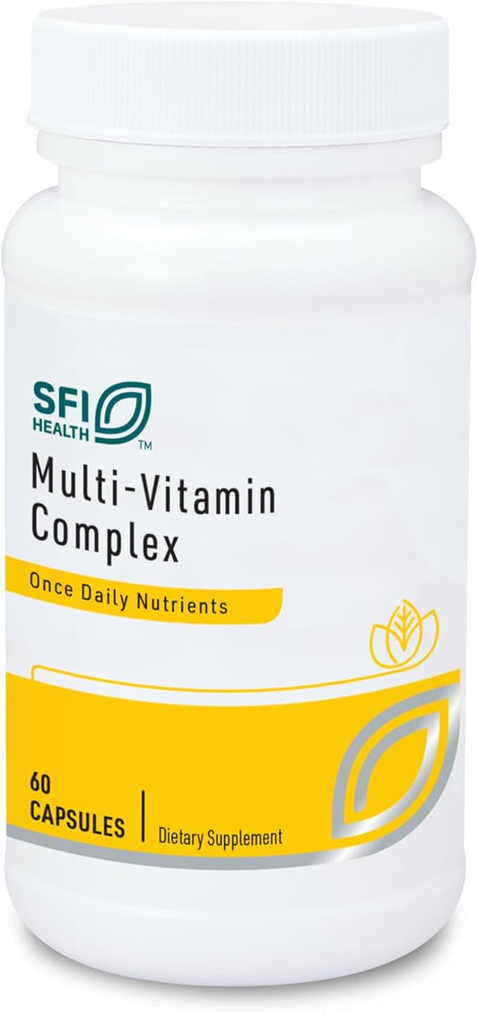 SFI Health Klaire Labs Multi-Vitamin Complex - Hypoallergenic Once-Daily Mineral-Free Multivitamin with Metafolin Folate, Vitamin B6 & B12 (60 Capsules)