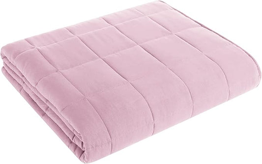 L'AGRATY Weighted Blanket - 80"x87" 20lbs Cooling Breathable Heavy Blanket Microfiber Material with Glass Beads for Adult All-Season Summer Fall Winter Soft Thick Comfort
