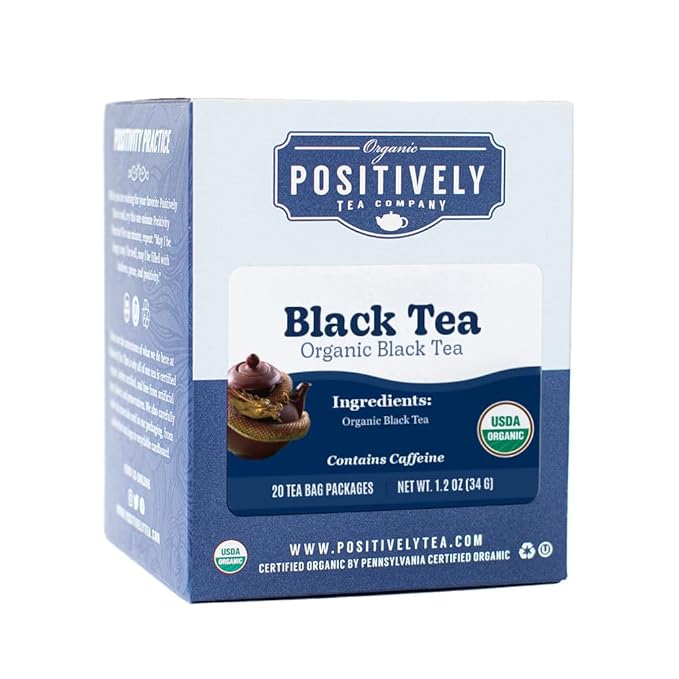 Organic Positively Tea Company, Organic Black Tea Bags, 20 Count