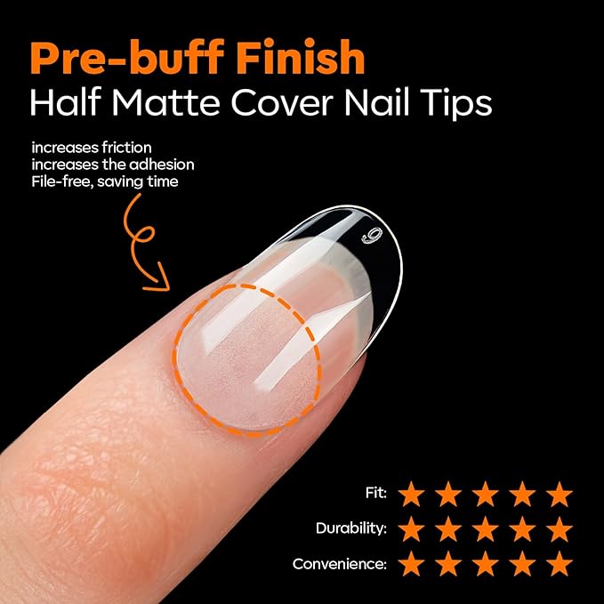 modelones Short Oval Nail Tips, Pre-shaped Soft Gel Tips Fake Nails False Acrylic Clear Full Cover Press on Extension Kit Gel Manicure DIY at Home 216PCS 12Sizes