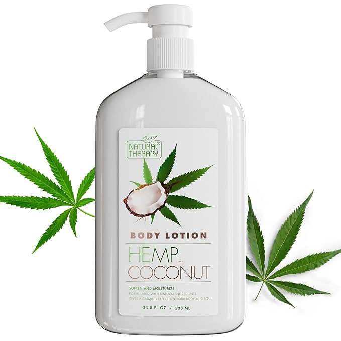 Natural Therapy Body Lotion for Women and Men with Hemp & Coconut Oils – Moisture Skin Care - Maximum Hydration Nourishing Body Moisturizer with Dead Sea Minerals – All Skin Types (16.9 fl. oz)