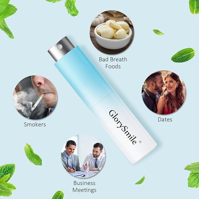 GlorySmile Oral Breath Spray, Mouth Spray Breath Fresheners, Remove Bad Breath for Adults, Sugar-Free, Mint Flavor 0.3 Ounce / 8ml