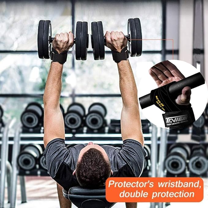 Wrist Straps for Weightlifting for Maximum Grip Support - Lifting Deadlift Strap & Weight Lifting Grips Gloves for Working Out Pull Up Deadlifting & Shrugs