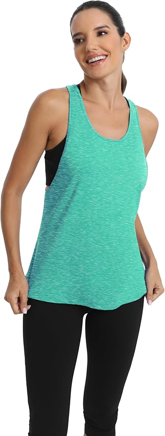ICTIVE Workout Tops for Women Sleeveless Open Back Muscle Racerback Exercise Tank Shirts