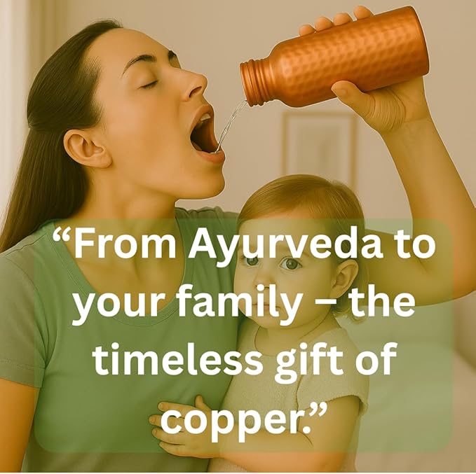 Dr's Choice; By Copperking Copper Water Bottle for Drinking 32 Oz | Ayurvedic-Inspired, Hammered Design, Eco-Friendly, Men and Women For Yoga & Fitness Use (Hammered)