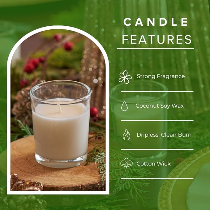 Simply Soson Scented Votive Candles, Bulk Set of 24 White Peppermint Scented Candles Bulk, Votive Candles Scented in Glass, 10 Hours Burn, for Wedding, Birthday, Holiday Christmas & Home Decoration