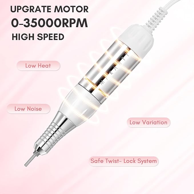 Makartt Nail Drill - Professional 35000RPM Electric Nail File Machine, Genesie Nail Efile with LCD Screen, Drill Bit Set for Acrylic Gel Nail Removing Shaping Polishing Nail Tech Salon Home DIY Use