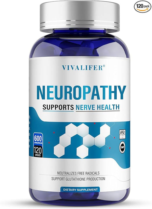 Nerve Savior for Neuropathy, 120 Capsules Nerve Relief Supplement with 600mg Alpha Lipoic Acid, Maximum Strength Support for Feet, Hands, Legs, Back & Neck