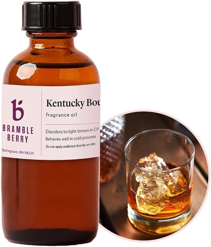 Bramble Berry Kentucky Bourbon Fragrance Oil 2 oz | Warm Masculine Scent for Soap Making, Candle Crafting, Beard Oil & Men’s Skincare | Skin Safe, Vegan, Paraben & Phthalate Free, DIY Craft Essential
