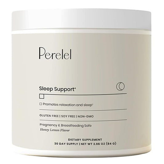 Perelel Sleep Support Magnesium Powder Blend with Lemon Balm, Relaxing Herbal Formula, Soy & Gluten Free, Non GMO, Honey Lemon Flavor, 2.96 Oz