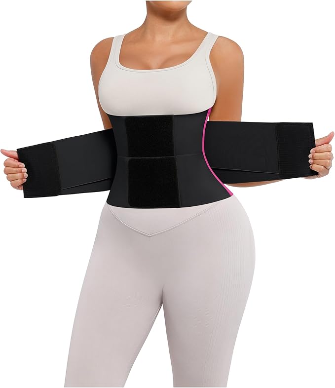 FeelinGirl Waist Trainer Belt Waist Cincher Trimmer Ab Belt Tummy Control Body Shaper with Triple Wrap Women and Men