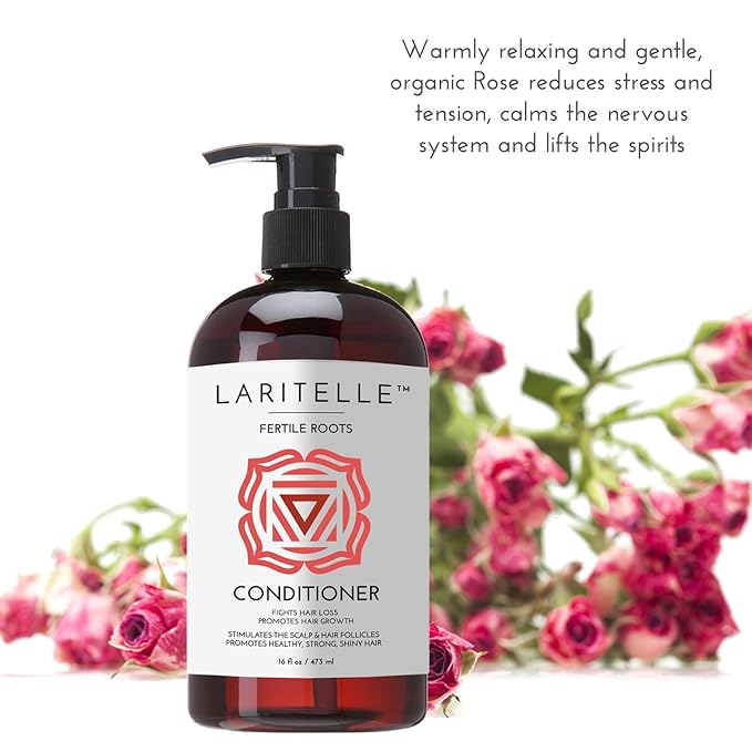 Laritelle Organic Anti-Thinning Conditioner | Fortifying, Strengthening & Rejuvenating | Prevents Hair Loss and Shedding, Promotes New Hair Growth | Ayurvedic Herbs, Lavender, Ginger, Rosemary