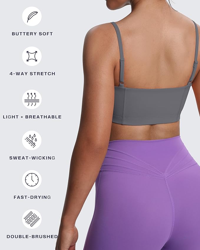 Aoxjox Women's Workout Bandeau Bras Training Fitness Running Yoga Crop Tank