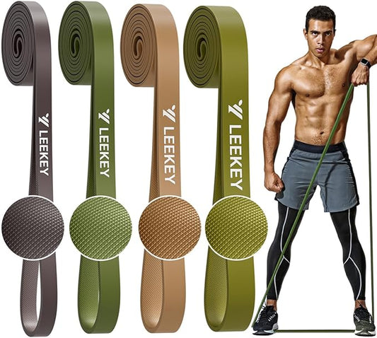 LEEKEY Resistance Bands Set for Pull-Up Assistance & Full-Body Training, Multi-Level Exercise Bands with Bag for Home Workouts, Physical Therapy, Strength Training (Men/Women)