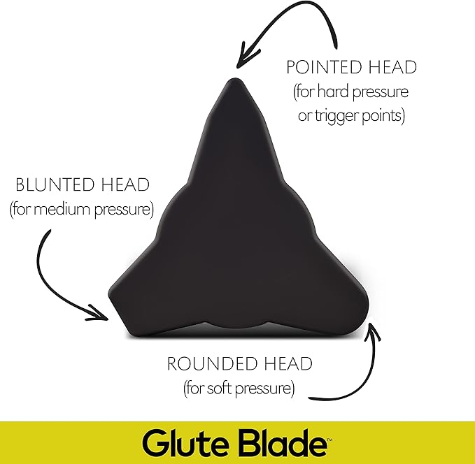 Piriformis Massage Roller, Targeted Trigger Point Massager Tool for Hip, Leg, Lower Back, Muscle Knot Release and Sciatica, 3 Different Heads, Hard Density