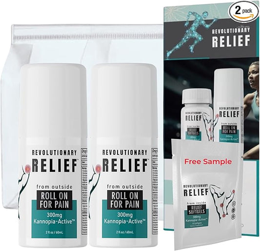 Instant Pain Relief Roll-On with 4% Lidocaine・230400mg Hemp Extract (=300mg KannopiaActive)・Post Surgery & Injury Support・Arnica・Doctor Recommended for Nerve・Joint・Sciatic Health・Free Sample* (2Pack)