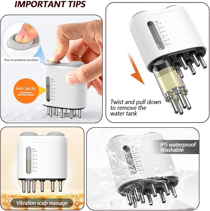 Minoxidil Applicator, Hair Oiling Applicator, Root Comb Applicator，Scalp Oil Dispenser, 2-in-1 Hair Growth Oil Applicator and Scalp Massager for Hair Treatment and Growth