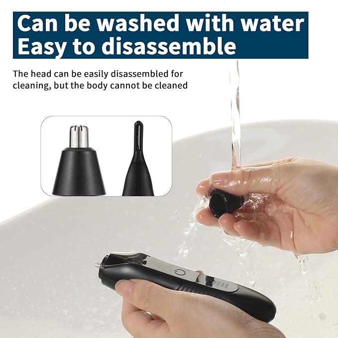 Ear and Nose Hair Trimmer for Men, 2025 Professional Painless USB Rechargeable Eyebrow & Facial Electric Hair Trimmer for Men Women, Powerful Motor, Dual Edge Blades, IPX7 Waterproof Easy Clean