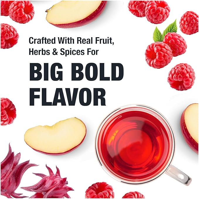 Tiesta Tea - Raspberry Razzle Tea, Loose Leaf, Raspberry Hibiscus Herbal Tea, Premium Caffeine-Free Tea Blend, Make Hot or Iced & Up to 200 Cups, 16 oz Resealable Bulk Pouch