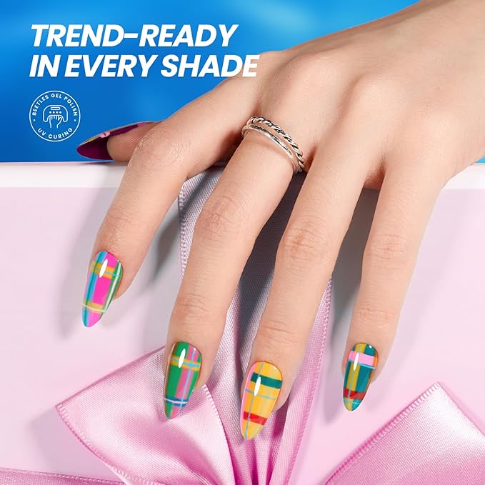 beetles Gel Polish Wandering Peace Collection 20 Colors Winter Gel Nail Polish Set 75 PCS Brown Blue Red Black Purple Glitter Cat Eye Glossy Matte Top Coat Uv Led Salon Home Christmas Gifts for Women