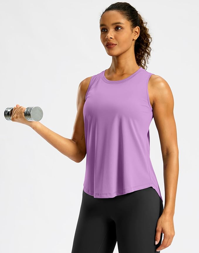 G Gradual Workout Tank Top for Women Sleeveless Athletic Yoga Tops High Neck Quick Dry Running Tennis Sports Shirts for Women