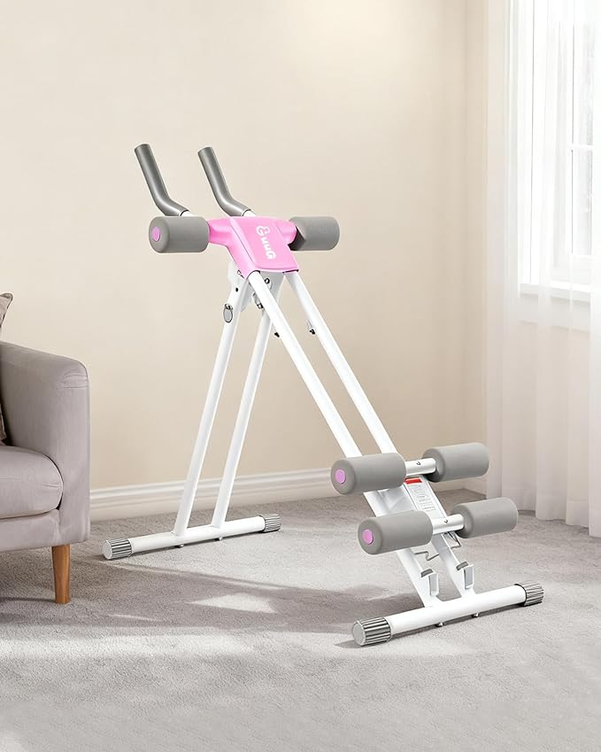 Ab Machine Abdominal Stomach Workout: Adjustable Ab Trainer Machine Ab Cruncher Core Strength Training Equipment for Home Gym Foldable for Women and Men