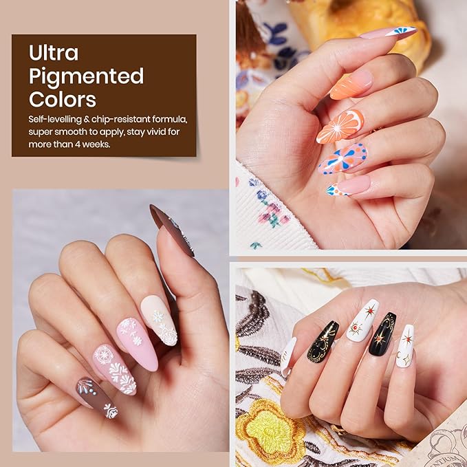 Beetles Gel Nail Polish Set, 20 Colors Gel Polish Kit Nude Pink White Red Green Neutral Color with Base Coat Matte Glossy Top Coat Soak Off UV Pen Stickers Tools Gifts for Women Boho Chic