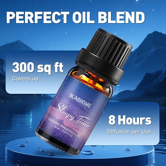 Good Night Essential Oils Set | 8 Pcs Sleep Aromatherapy Oils for Diffuser, Fragrance Oil for Candle, Aromatherapy Gift Set, Sleepy Time, Rest Well, Moonlight, Dream Sweetly, Peaceful Night, & More