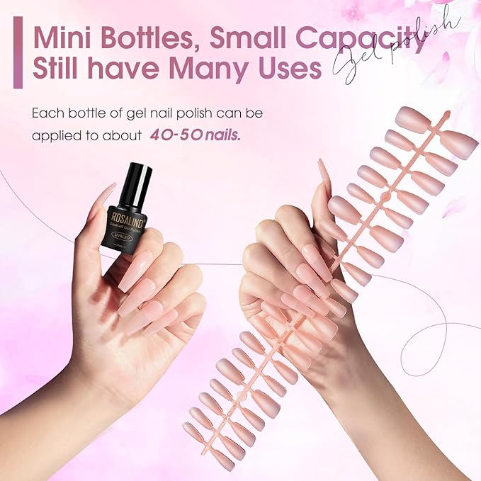 ROSALIND Glitter Gel Polish - 12 Colors Silver Gold Glitter Gel Nail Polish Set Sparkle Diamond Effect Soak Off UV Set Sparkling Glod Shimmer Nail Art Collection Manicure Gift for Women