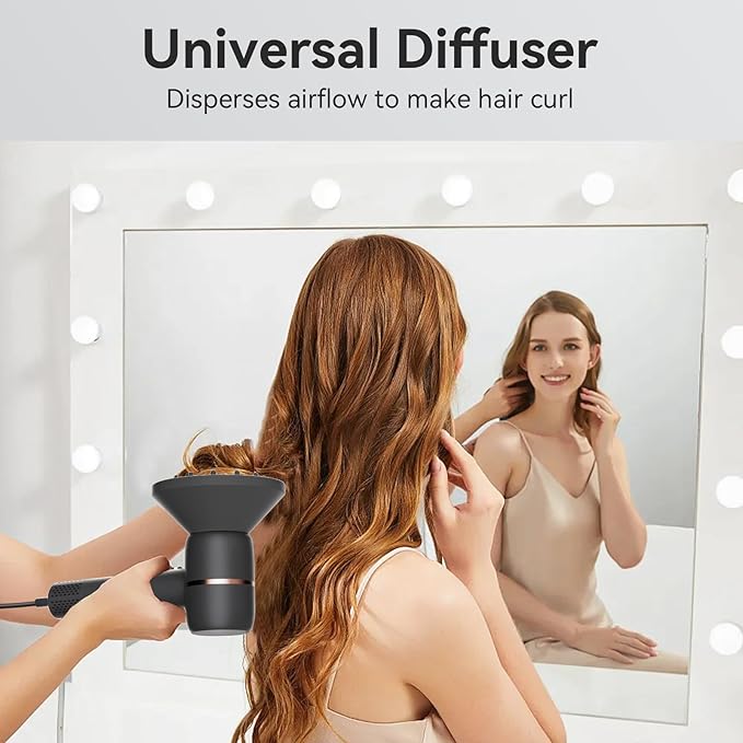 Hair Dryer,Less Heat Damage 160,000RPM High Speed Blow Dryer,Negative Ionic Care Hair Dryer,Fast Drying Ionic Blow Dryer,Thermo-Control Low Noise with Smoothing Brush & Diffuser