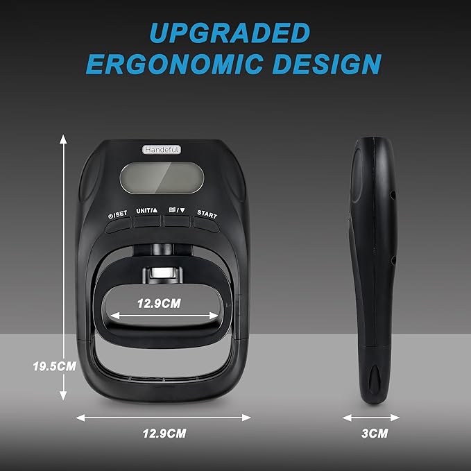 Handeful 397Lb Grip Strength Tester Dynamometer Handgrip Measurer Meter, Handheld Strengthener Exerciser for Sports, School, and Home Use