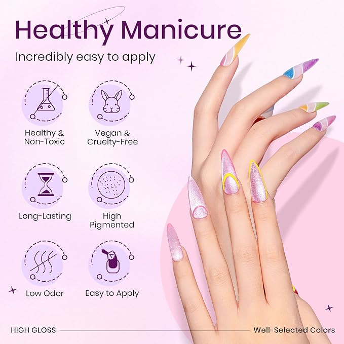 12 Colors Cat Eye Gel Nail Polish - Macaron Candy Magnetic Nail Polish Gel Set Summer Spring Cateye UV Lamp Cure Require DIY Salon Home Gift