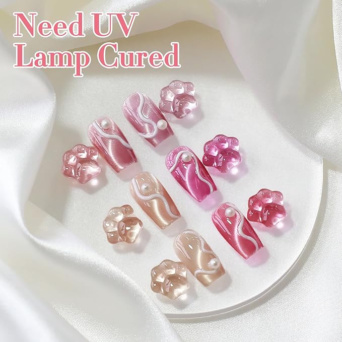 Double Rhythm 6 Colors Cat Eye Gel Polish Set Shimmer Glitter with Magnet Holographic Reflective Magnetic UV Nail Art Kit (6-Kit-49)