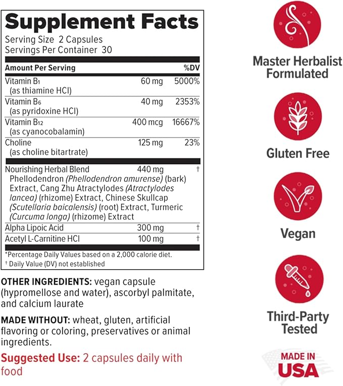 Redd Remedies, Nerve Shield, Supports Healthy Nerve Structure and Circulation, 60 Vegan Capsules