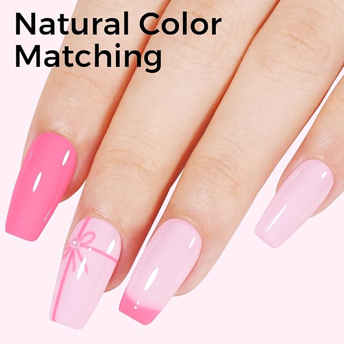TOMICCA Gel Nail Polish - Baby Pink UV Light Gel Polish for DIY Spring Summer Manicure