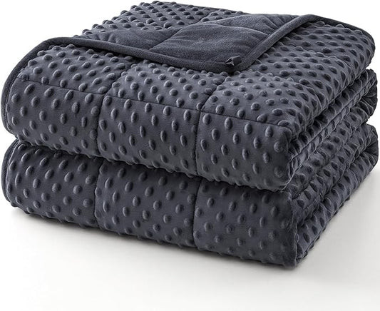 Topcee Weighted Blanket King Size (20lbs 80"x87"), Minky Dots Heavy Blanket for Woman, Man Sleeping, Soft, Cozy and Cooling Weighted Throw Blankets, Machine Washable, Grey