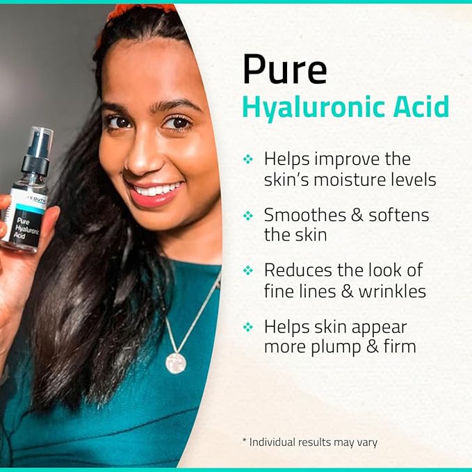 YEOUTH Pure Hyaluronic Acid Serum for Face 99% for Dry & Dull Skin, Hydrating Hyaluronic Acid Face Serum for Women & Men, For All Skin Types 1oz