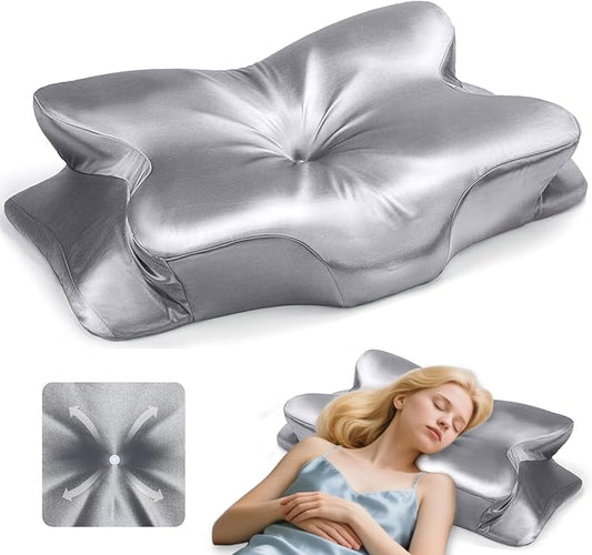 CCidea Ergonomic Contour Memory Foam Pillow for Side Sleepers, Breathable Cervical Support Pillow with Removable Cover