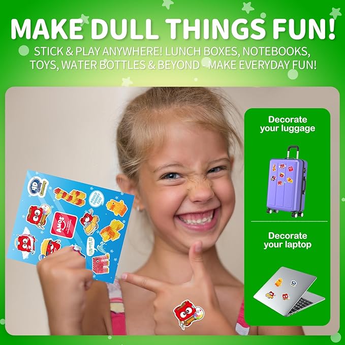 AMOS 4D Vegan Gummy Blocks Candy – Assorted Fruit Flavors, Made with Real Juice, Fun-to-Build Edible Blocks, Fat-Free, 8.47oz (240g)