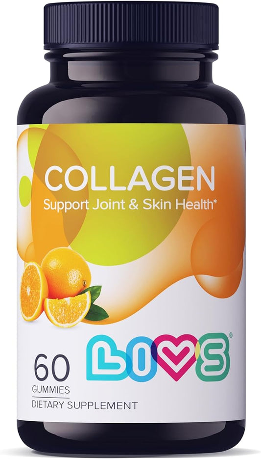 LIVS Collagen Gummies for Women & Men | Multi Collagen Peptides - Hydrolyzed Collagen Peptides | Collagen Powder Alternative for Skin, Hair, Nails & Joints | Gluten Free 100mg Marine Collagen/Dose