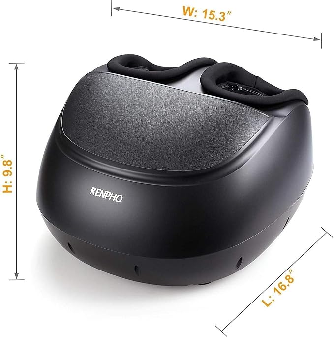 RENPHO Foot Massager Machine with Heat [2025 Upgraded], Shiatsu Foot Massager for Plantar Fasciitis, Birthday Gifts for Women, Wireless Control, FM059R-BK