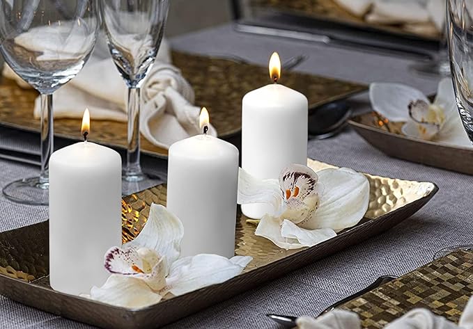 BOLSIUS 2x4 Inch White Pillar Candles - 4 Pack Candle Set - 20 Hours Burn Time - Premium European Quality - Dripless And Smokeless Candle - Perfect for Wedding Candles, Parties, and Special Occasions
