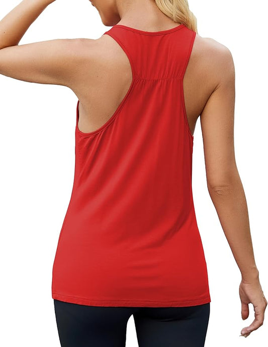 Mippo Workout Tops for Women Racerback Athletic Tank Tops Yoga Shirts Sleeveless Running Gym Clothes