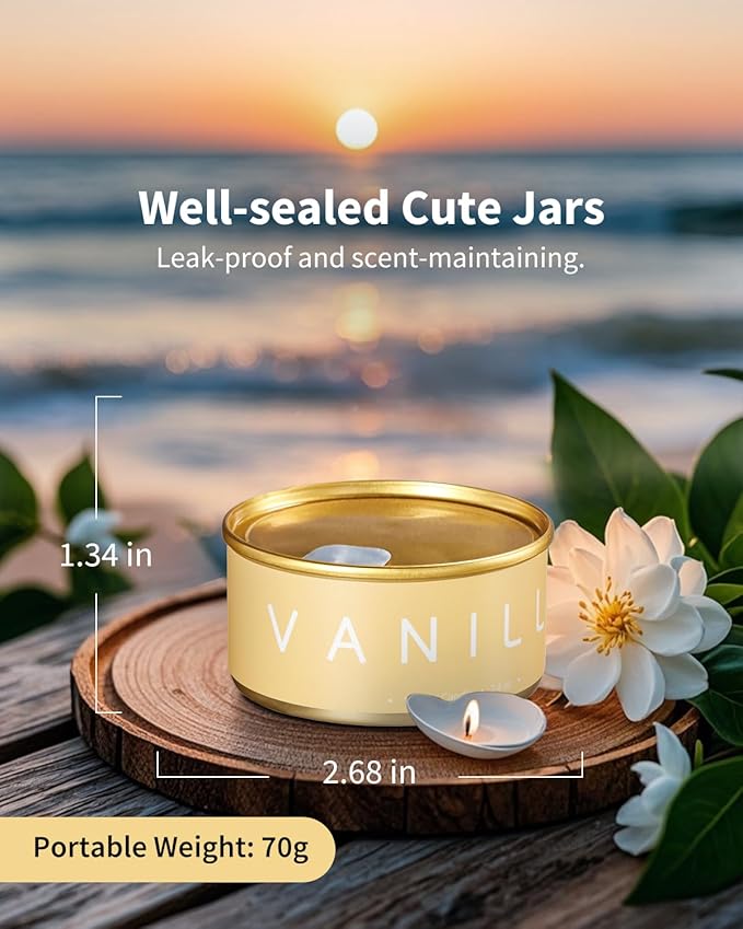 Floral Scented Candles Gift Set, Natural Beeswax with Essential Oils, Holiday Aromatherapy Candles for Christmas Stocking Stuffer, Birthday, Mother's Day, Gift Ideas for Women, 6-Pack Variety Scents