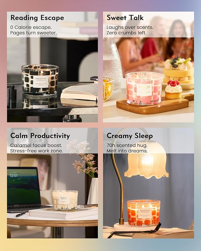 M&SENSE Ocean Escape Scented Candle,11.6oz Natural Soy Wax Non Toxic for Home, 3 Wick Jar Candle, Up to 60 Hours Burn time,Relaxing Aromatherapy Gifts for Women