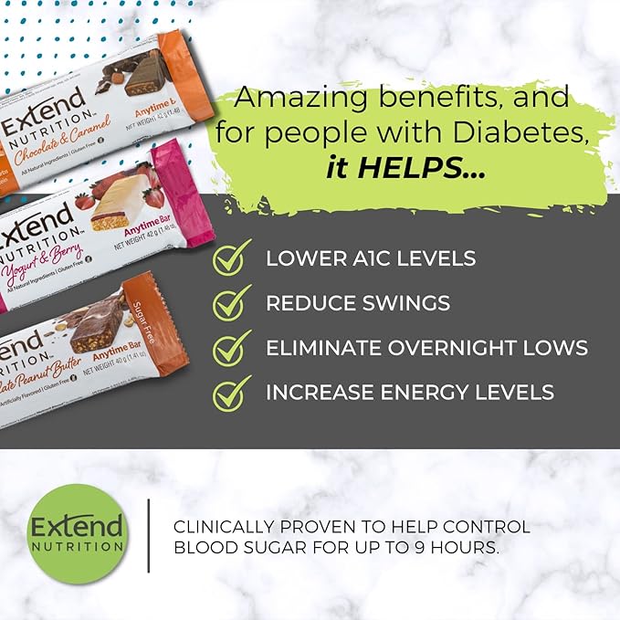 Extend Nutrition Sugar Free High Protein Bars, Perfect Sugar Free Snacks for Diabetes, Protein Bars for Hunger Control & Steady Energy, Low Carb, Keto, Intermittent Fasting, Rich Chocolate, 12 Count